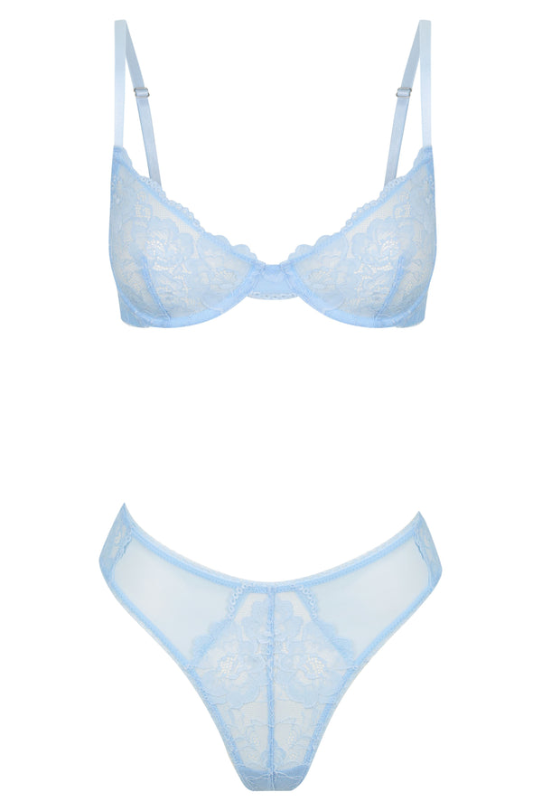 Hudson Set Light Blue Underwire - Kat the Label Lingerie Australia