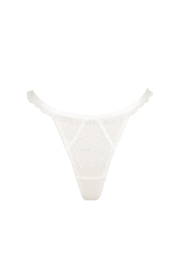Jasmine Thong White Underwear - Kat the Label Lingerie Australia