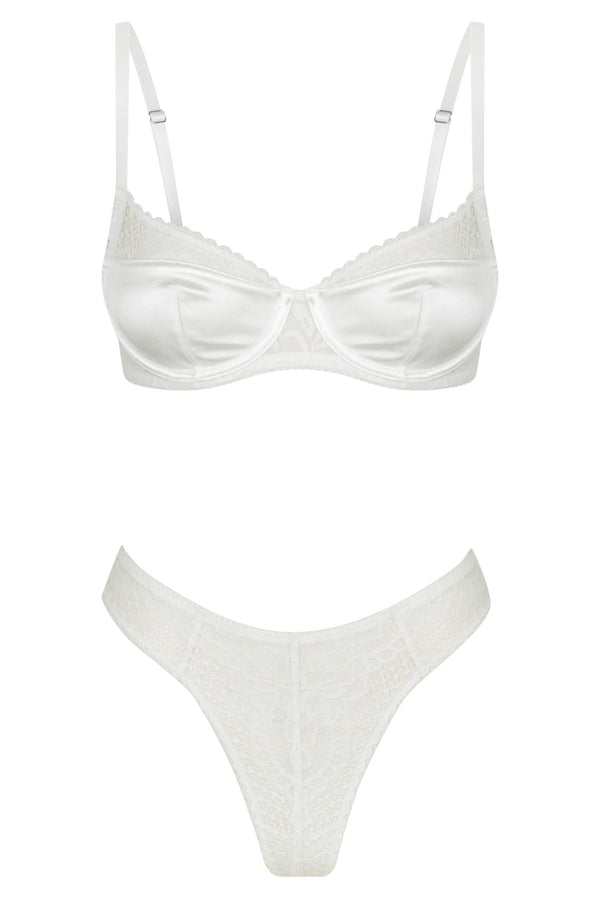 Louisa Set White Underwire - Kat the Label Lingerie Australia