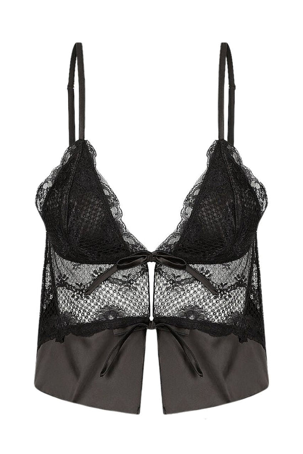 Lucille Camisole Black Sleep - Kat the Label Lingerie Australia