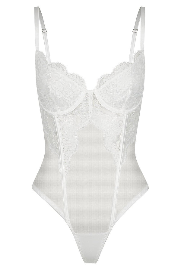 Maeve Bodysuit Ivory Underwire - Kat the Label Lingerie Australia