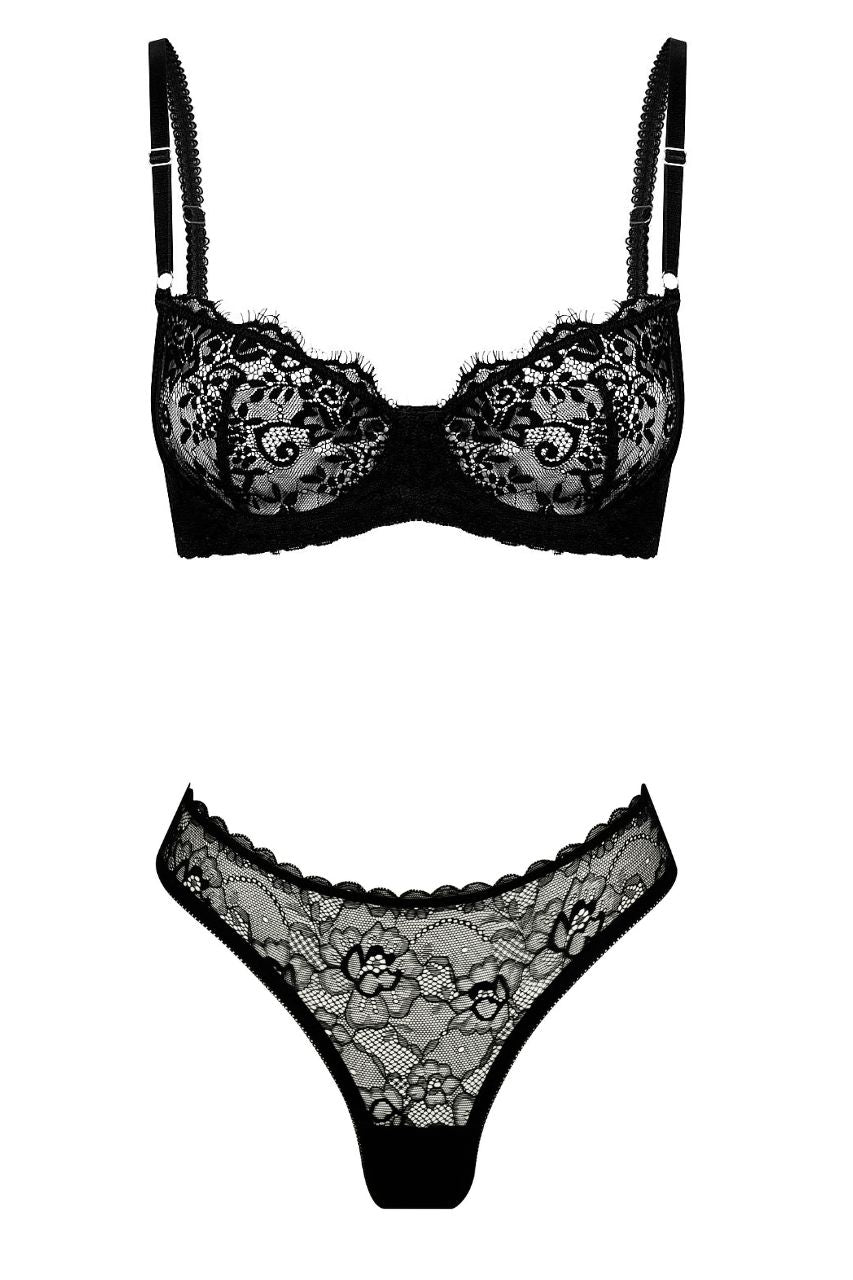 Maverick Brief Set Black Underwire - Kat the Label Lingerie Australia