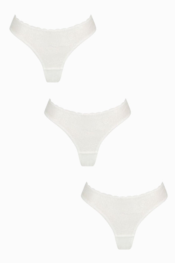 Maverick Brief Trio White Underwear - Kat the Label Lingerie Australia