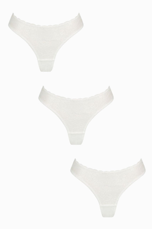 Maverick Brief Trio White Underwear - Kat the Label Lingerie Australia
