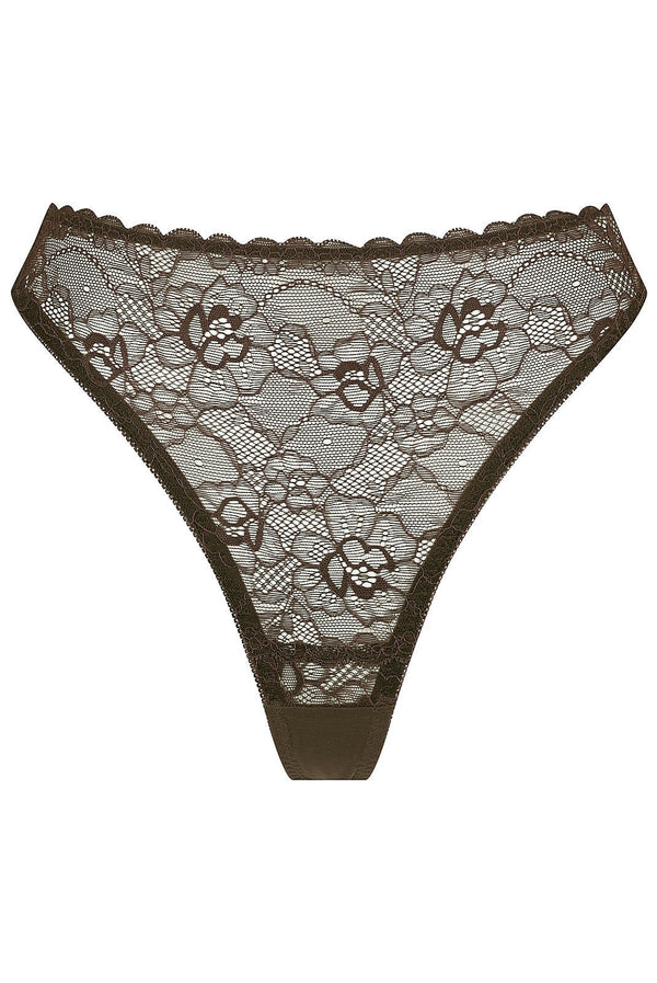 Maverick High Waist Espresso Underwear - Kat the Label Lingerie Australia