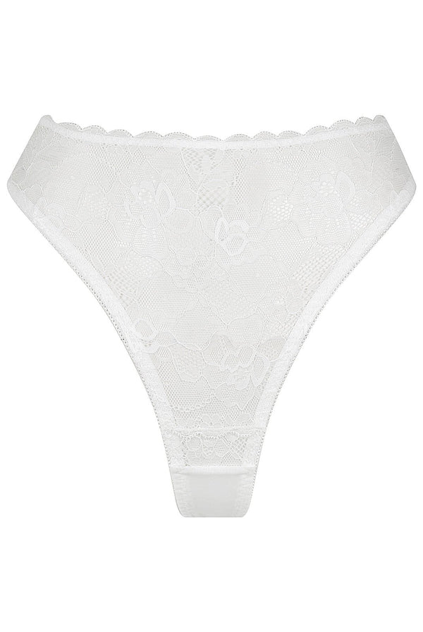 Maverick High Waist White Underwear - Kat the Label Lingerie Australia