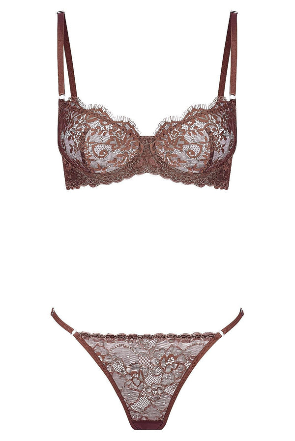 Maverick Set Espresso Underwire - Kat the Label Lingerie Australia