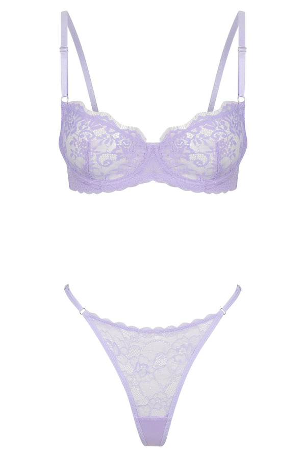 Maverick Set Lilac Underwire - Kat the Label Lingerie Australia