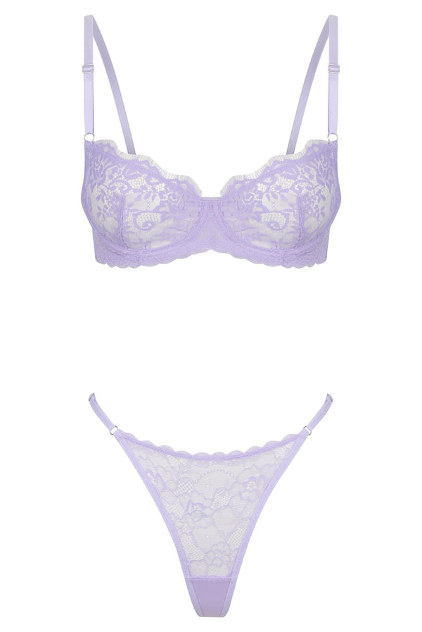 Maverick Set Lilac Underwire - Kat the Label Lingerie Australia