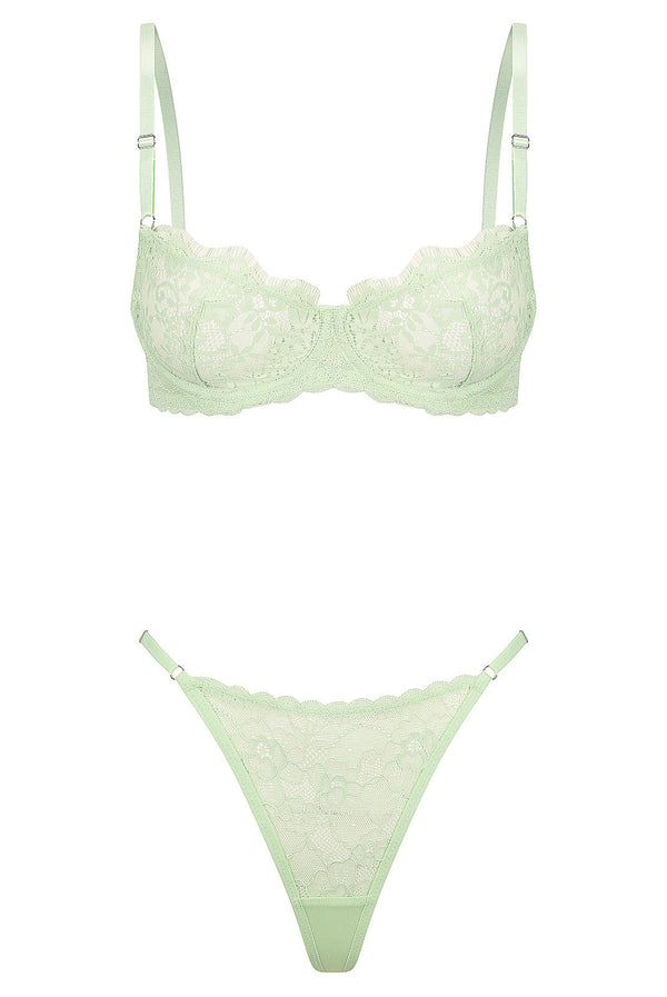 Maverick Set Pistachio Underwire - Kat the Label Lingerie Australia