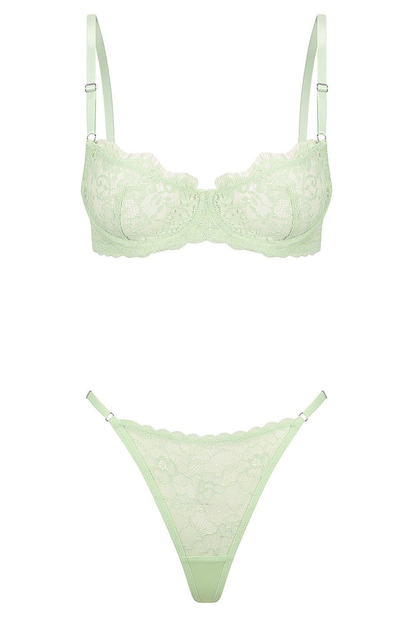 Maverick Set Pistachio Underwire - Kat the Label Lingerie Australia