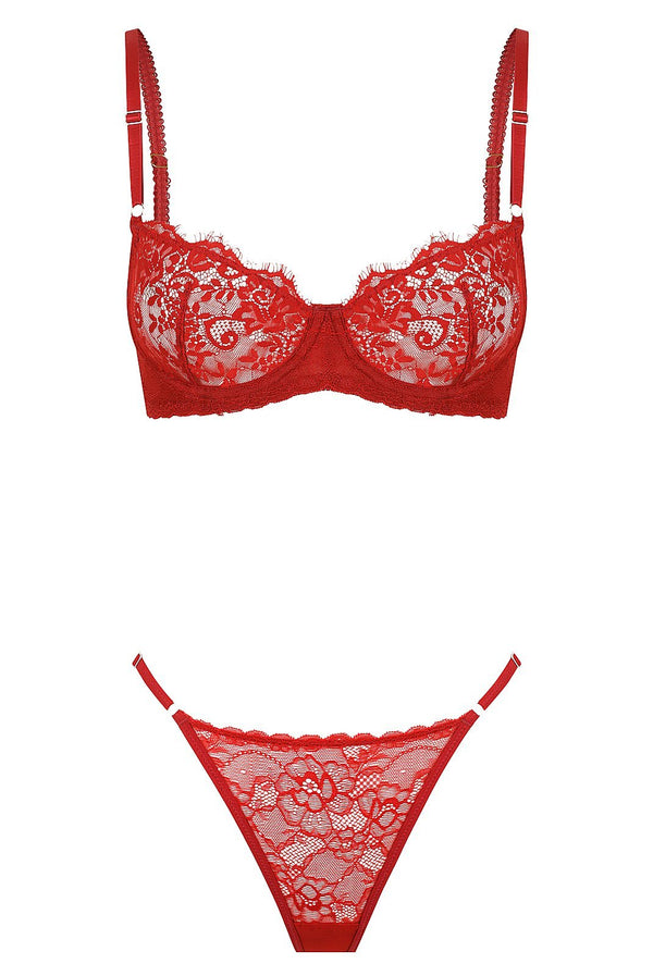 Maverick Set Red Underwire - Kat the Label Lingerie Australia