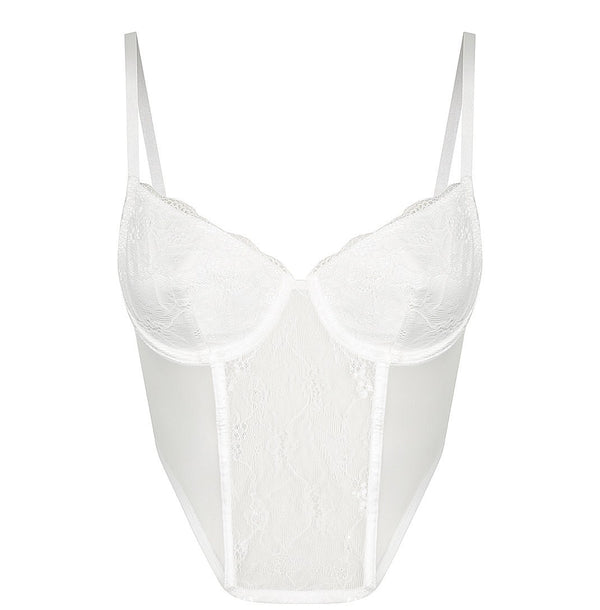 Montclair Bustier White Underwire - Kat the Label Lingerie Australia