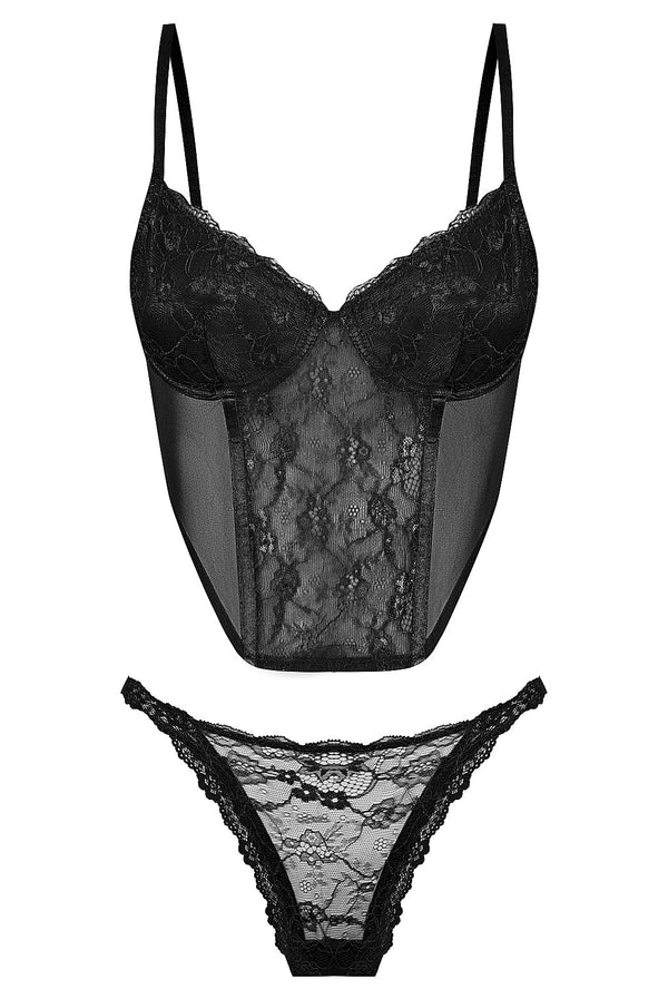Montclair Set Black Underwire - Kat the Label Lingerie Australia