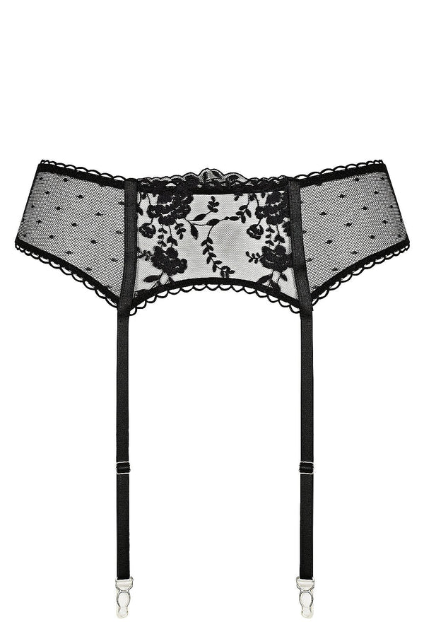 Nicolette Garter Black Underwear - Kat the Label Lingerie Australia