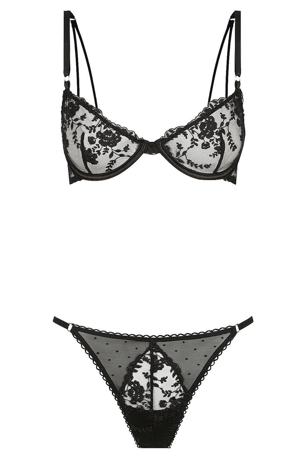 Nicolette Set Black Underwire - Kat the Label Lingerie Australia