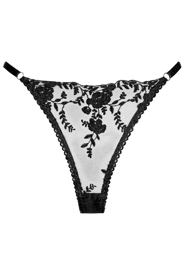 Nicolette Thong Black Underwear - Kat the Label Lingerie Australia