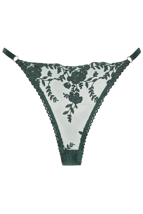 Nicolette Thong Emerald Underwear - Kat the Label Lingerie Australia
