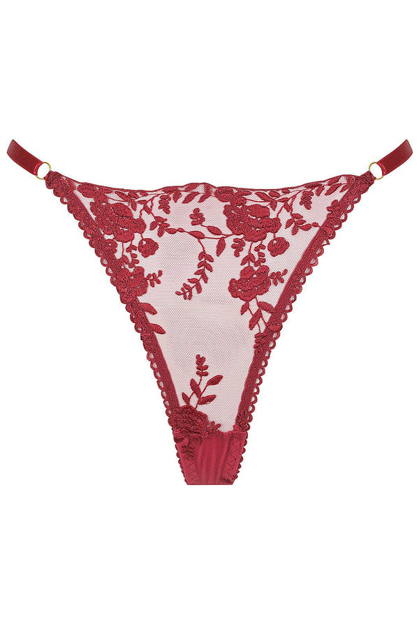 Nicolette Thong Red Underwear - Kat the Label Lingerie Australia