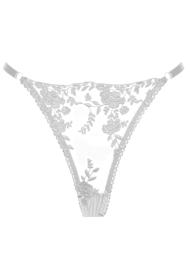 Nicolette Thong White Underwear - Kat the Label Lingerie Australia