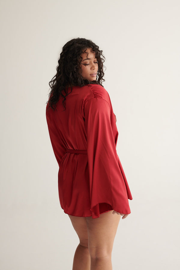 Poppy Robe Red Sleep - Kat the Label Lingerie Australia