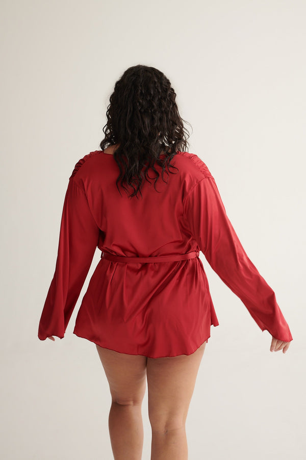 Poppy Robe Red Sleep - Kat the Label Lingerie Australia