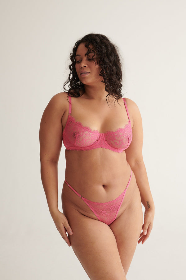 Rosie Thong Fuchsia Underwear - Kat the Label Lingerie Australia