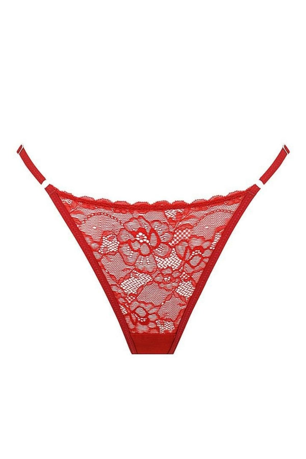 Rosie Thong Red Underwear - Kat the Label Lingerie Australia