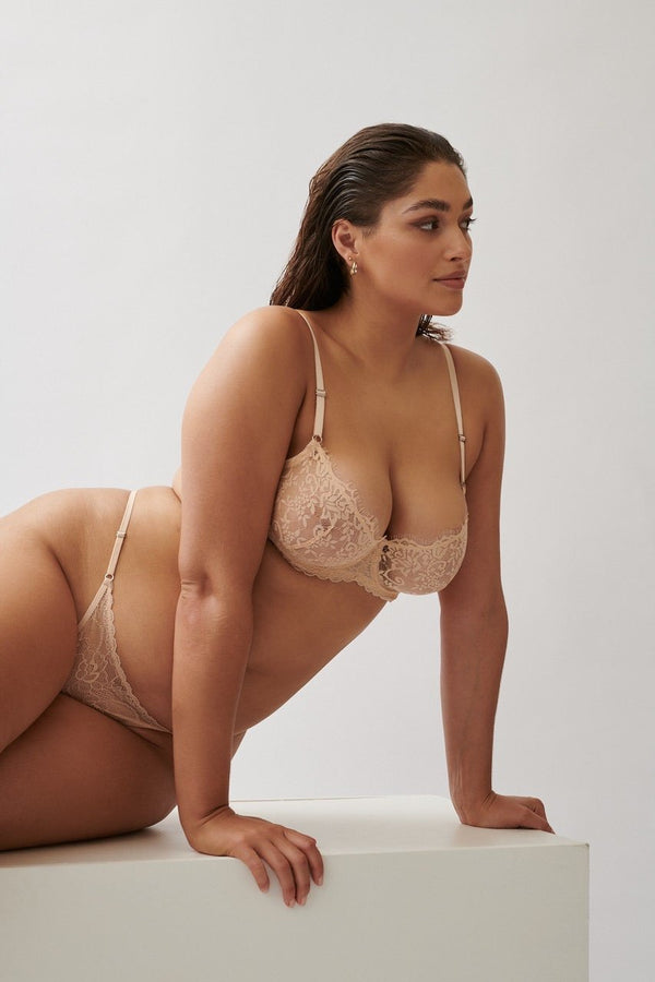 Rosie Thong Trio Fawn Underwear - Kat the Label Lingerie Australia