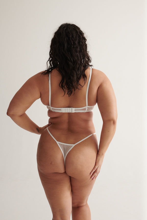 Rosie Thong White Underwear - Kat the Label Lingerie Australia