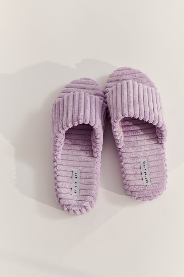 Sadie Slippers Lilac Slippers - Kat the Label Lingerie Australia