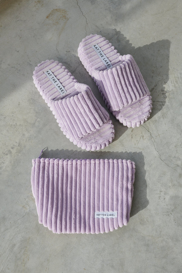 Sadie Slippers Lilac Slippers - Kat the Label Lingerie Australia