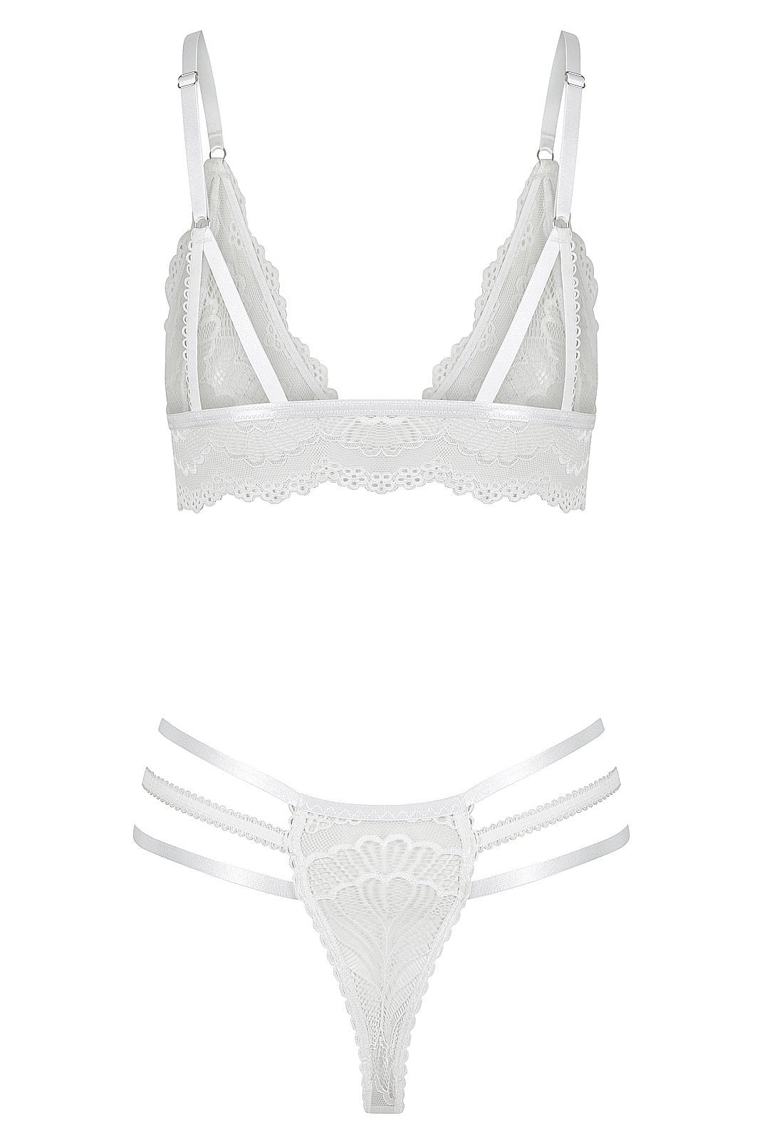 Vienna Thong Set White Bralette - Kat the Label Lingerie Australia