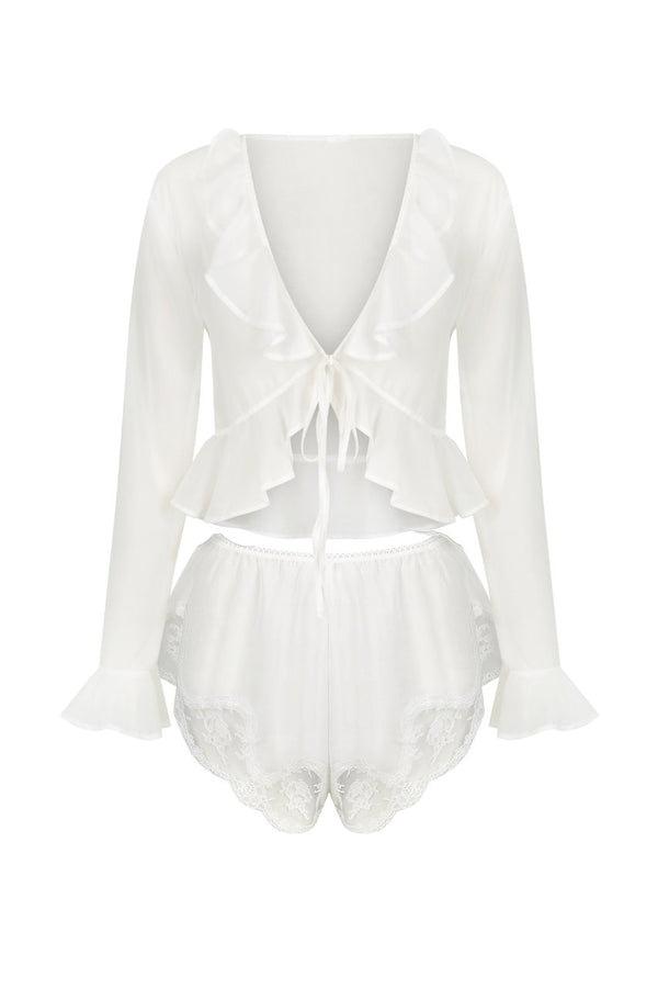 Winnie Short Set Ivory Sleep - Kat the Label Lingerie Australia