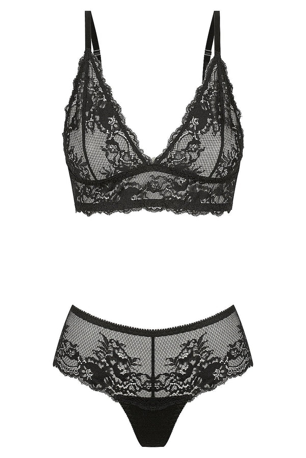 Wren Set Black Bralette - Kat the Label Lingerie Australia