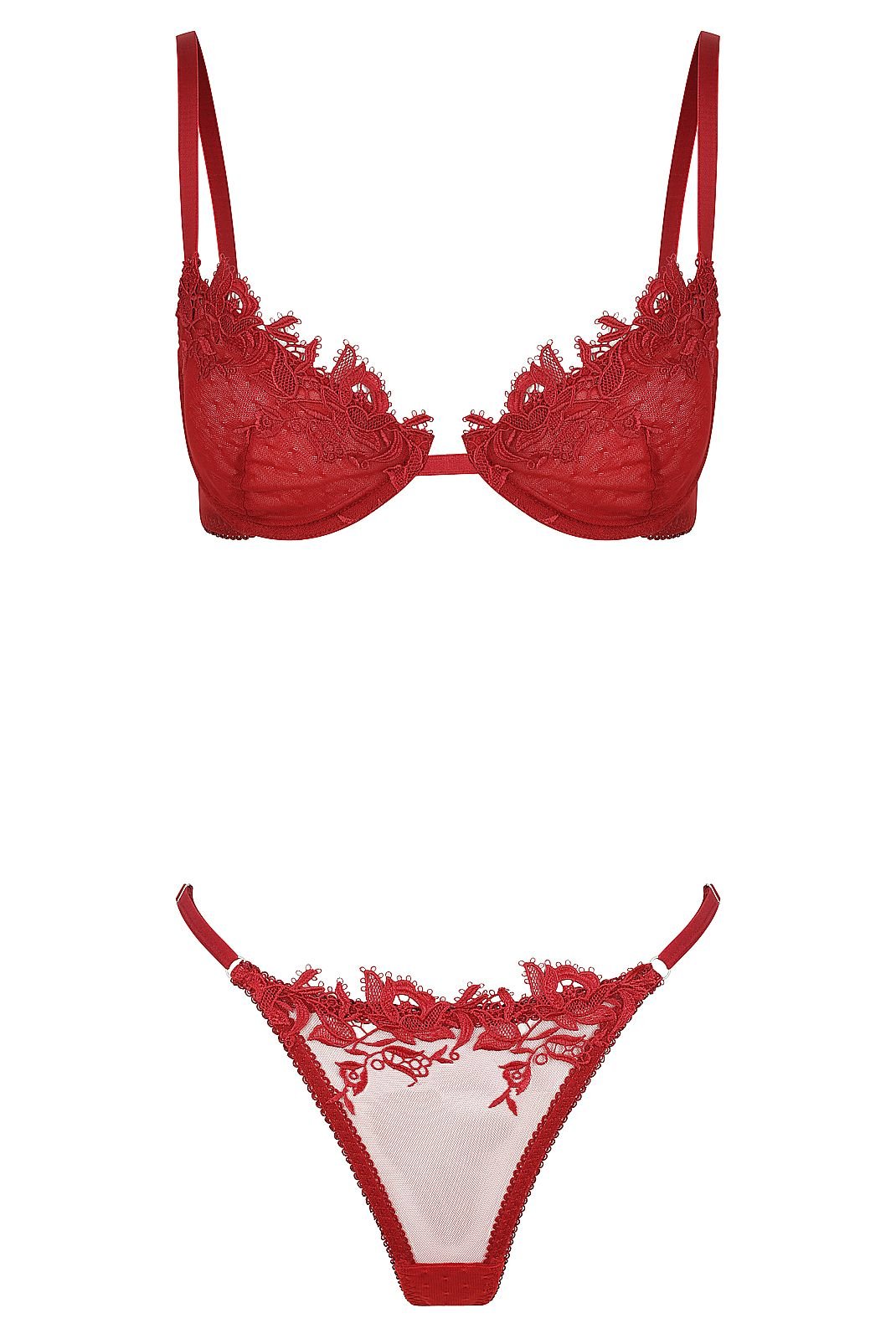 Zahra Set Red Underwire - Kat the Label Lingerie Australia